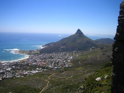 Blick zurück beim hiken auf den Tafelberg